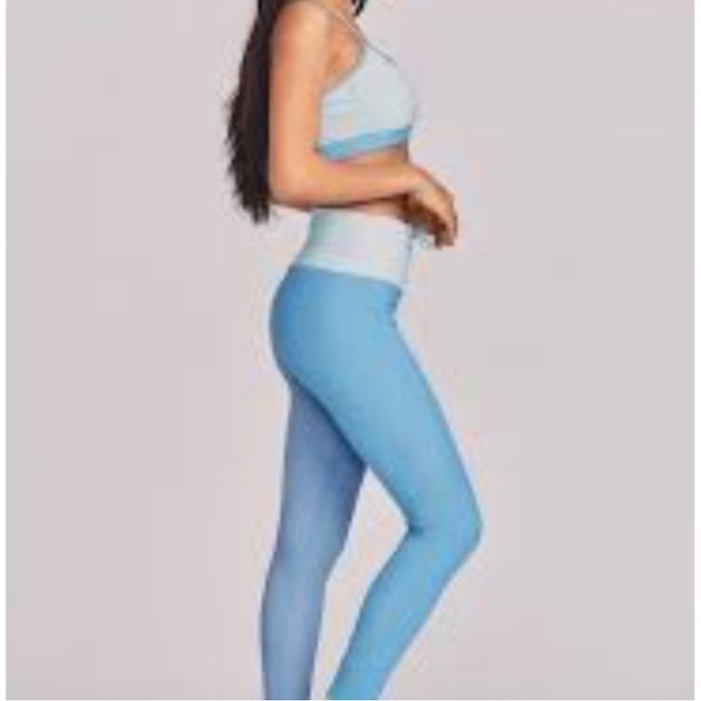 LoveShackFancy x Beach Riot Riley Blue Ribbed Lace Up Legging XL - Picture 5 of 16